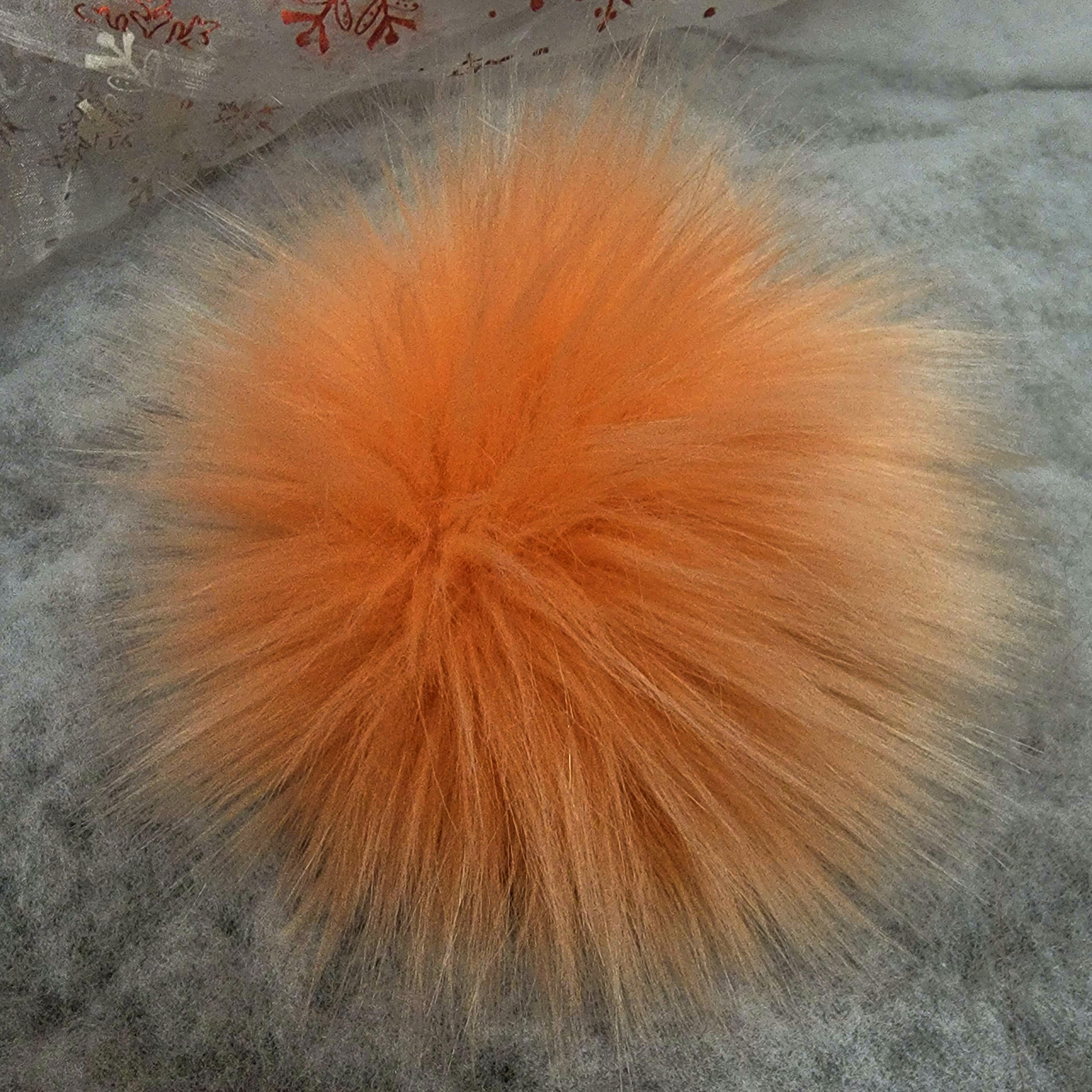 Burnt Orange Faux Fur Pom Pom. Multicolour Faux Fur Pompoms. Orange Faux  Fur. Sew or Tie on Faux Fur Pom Pom. 